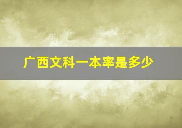 广西文科一本率是多少