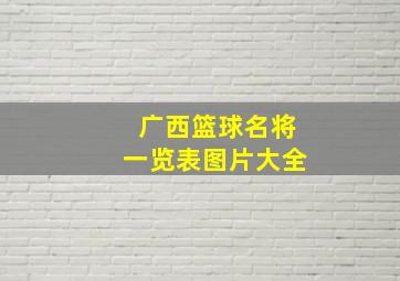 广西篮球名将一览表图片大全