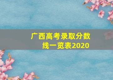 广西高考录取分数线一览表2020