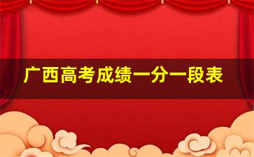 广西高考成绩一分一段表