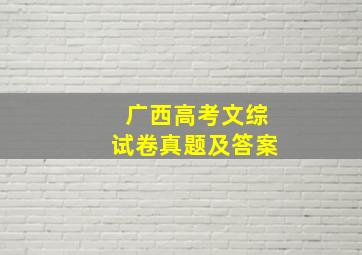 广西高考文综试卷真题及答案