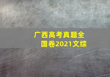 广西高考真题全国卷2021文综