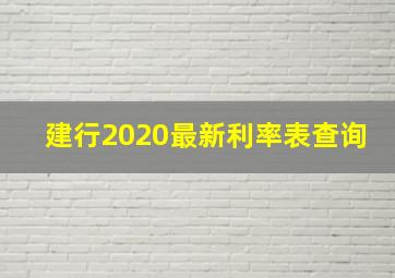 建行2020最新利率表查询