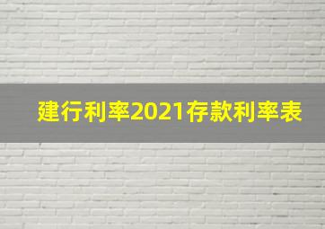 建行利率2021存款利率表