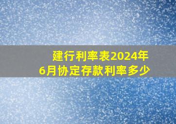 建行利率表2024年6月协定存款利率多少