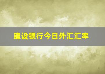 建设银行今日外汇汇率