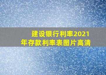 建设银行利率2021年存款利率表图片高清