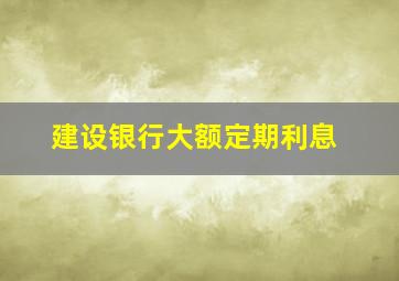 建设银行大额定期利息