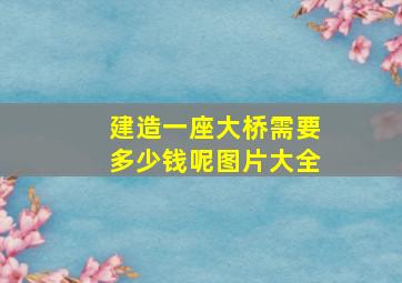 建造一座大桥需要多少钱呢图片大全