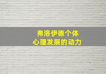 弗洛伊德个体心理发展的动力