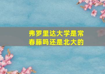 弗罗里达大学是常春藤吗还是北大的