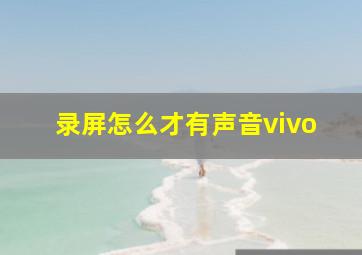 录屏怎么才有声音vivo