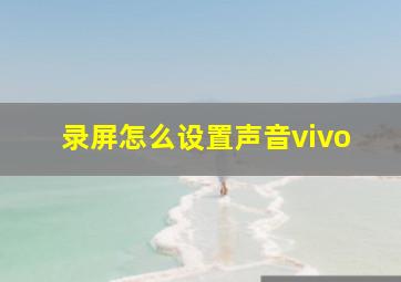 录屏怎么设置声音vivo