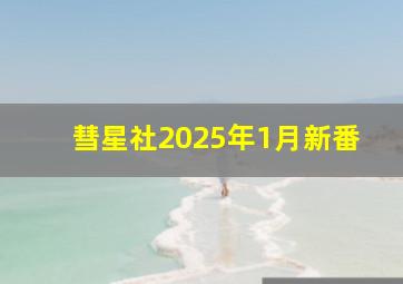 彗星社2025年1月新番