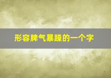 形容脾气暴躁的一个字