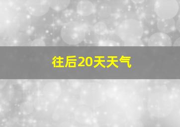 往后20天天气