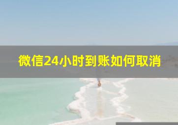 微信24小时到账如何取消