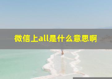 微信上all是什么意思啊