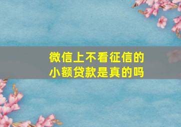 微信上不看征信的小额贷款是真的吗