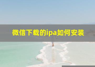 微信下载的ipa如何安装