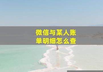 微信与某人账单明细怎么查