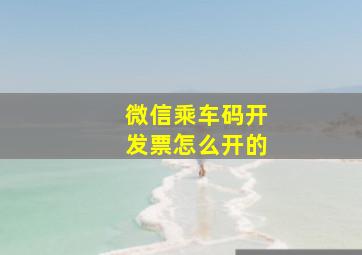 微信乘车码开发票怎么开的