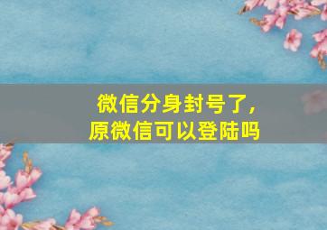 微信分身封号了,原微信可以登陆吗