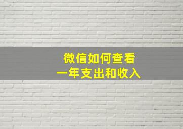 微信如何查看一年支出和收入