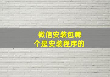 微信安装包哪个是安装程序的