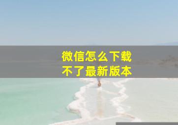 微信怎么下载不了最新版本