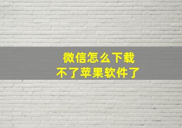 微信怎么下载不了苹果软件了