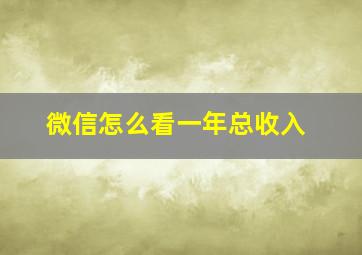 微信怎么看一年总收入