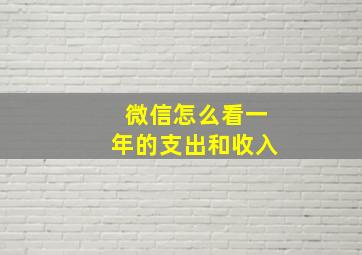 微信怎么看一年的支出和收入