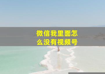 微信我里面怎么没有视频号