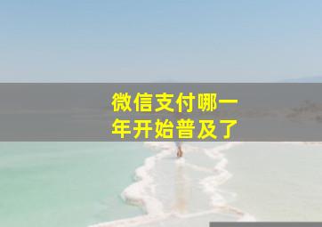 微信支付哪一年开始普及了