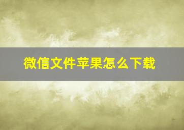 微信文件苹果怎么下载