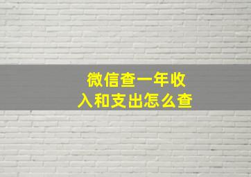 微信查一年收入和支出怎么查