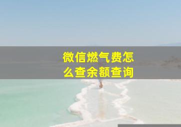 微信燃气费怎么查余额查询