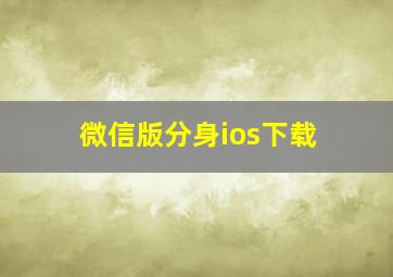 微信版分身ios下载