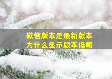 微信版本是最新版本为什么显示版本低呢