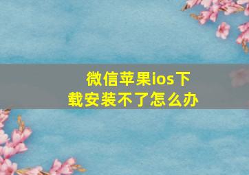 微信苹果ios下载安装不了怎么办