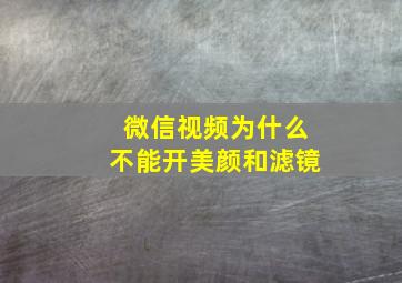 微信视频为什么不能开美颜和滤镜