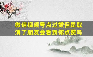 微信视频号点过赞但是取消了朋友会看到你点赞吗