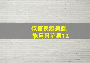 微信视频美颜能用吗苹果12