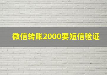 微信转账2000要短信验证