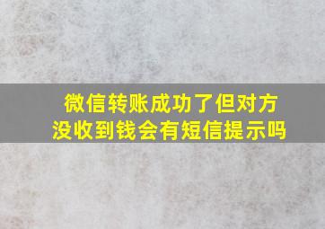 微信转账成功了但对方没收到钱会有短信提示吗