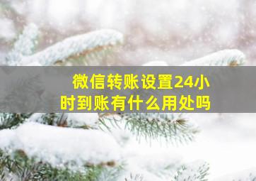 微信转账设置24小时到账有什么用处吗