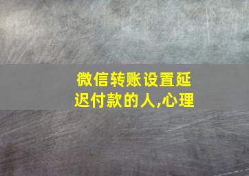 微信转账设置延迟付款的人,心理