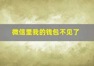 微信里我的钱包不见了