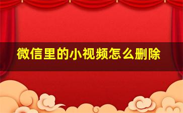 微信里的小视频怎么删除